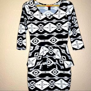 Hot Kiss long sleeve peplum dress